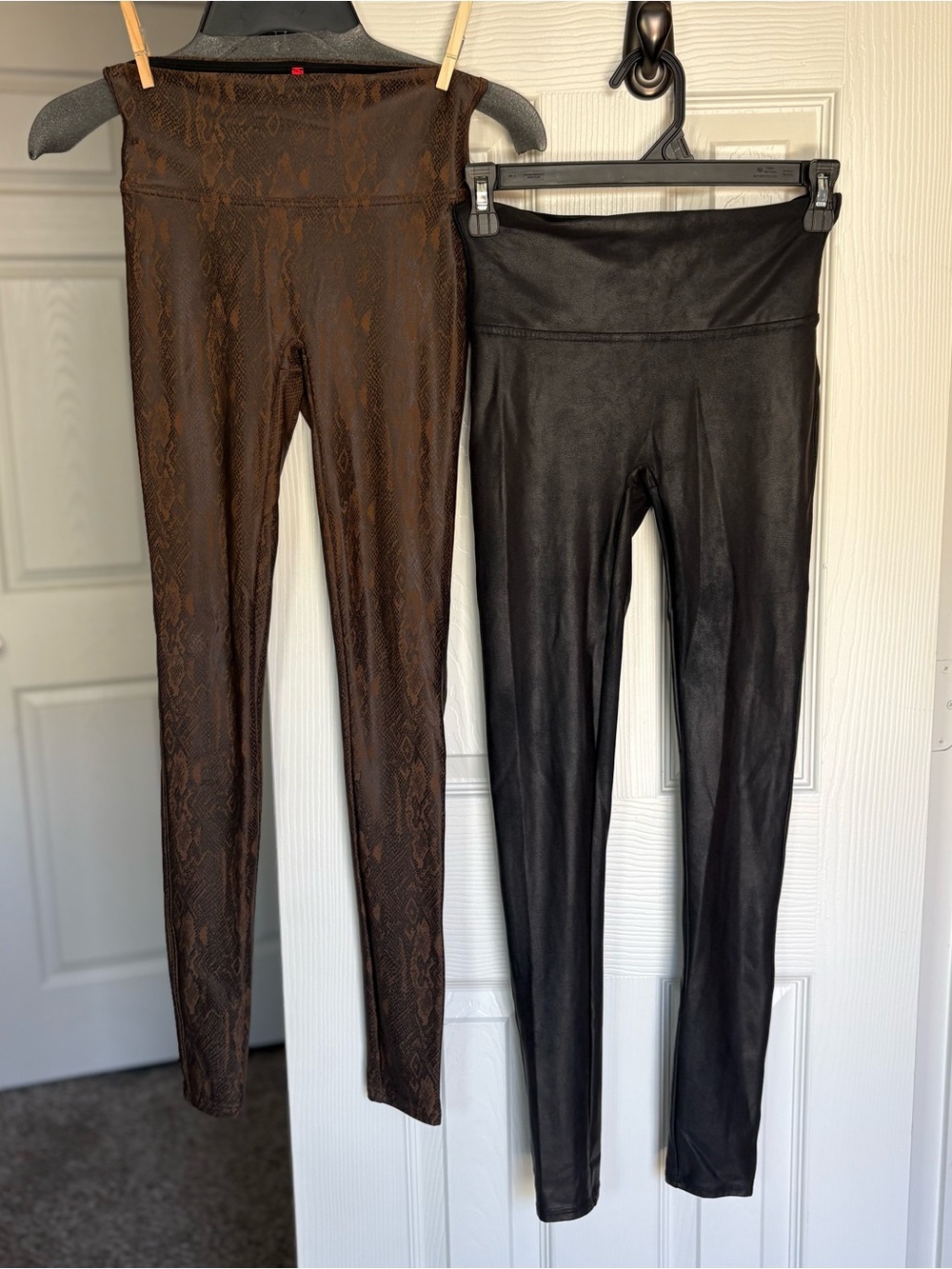 Women’s Small Faux Leather SPANX Leggings Pair of 2